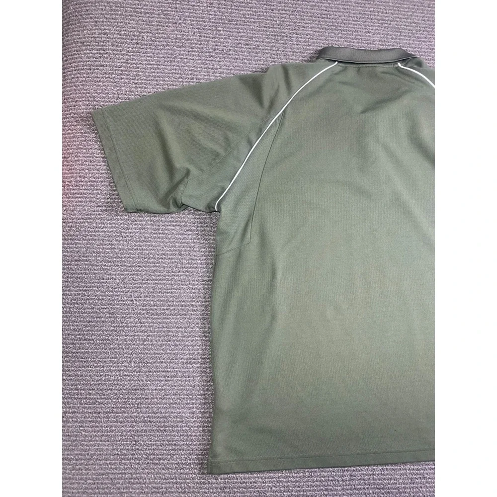 Adidas Men Short Sleeve Polo Shirt Size 2XL Green Polyester Pullover Golf Tennis